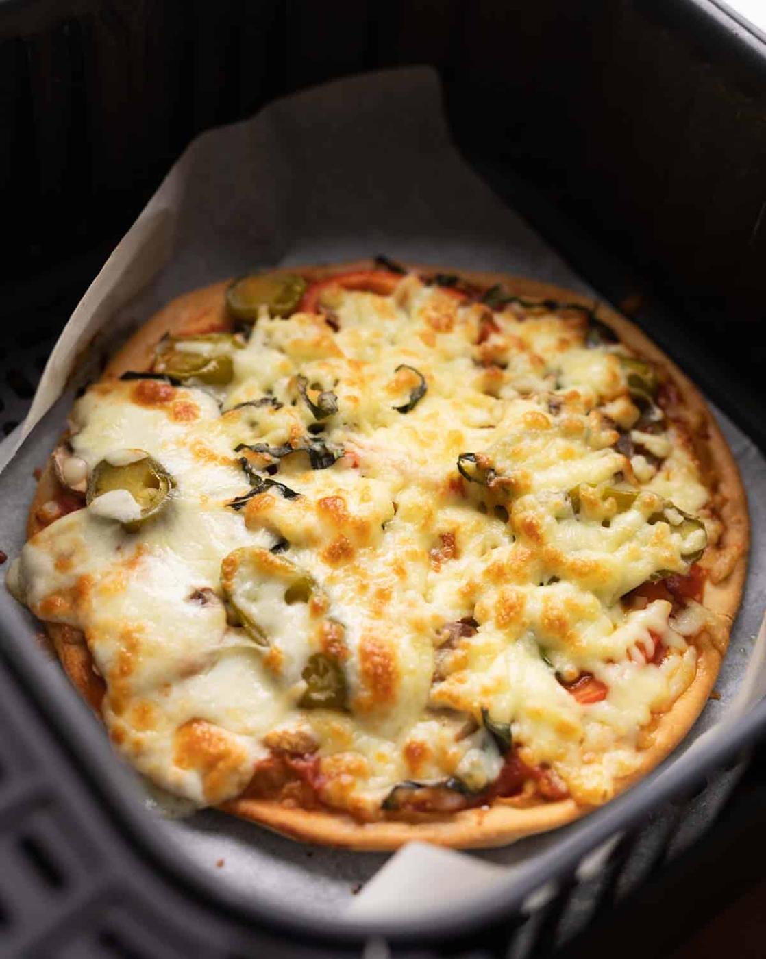 No yeast Pizza cooked in an air fryer