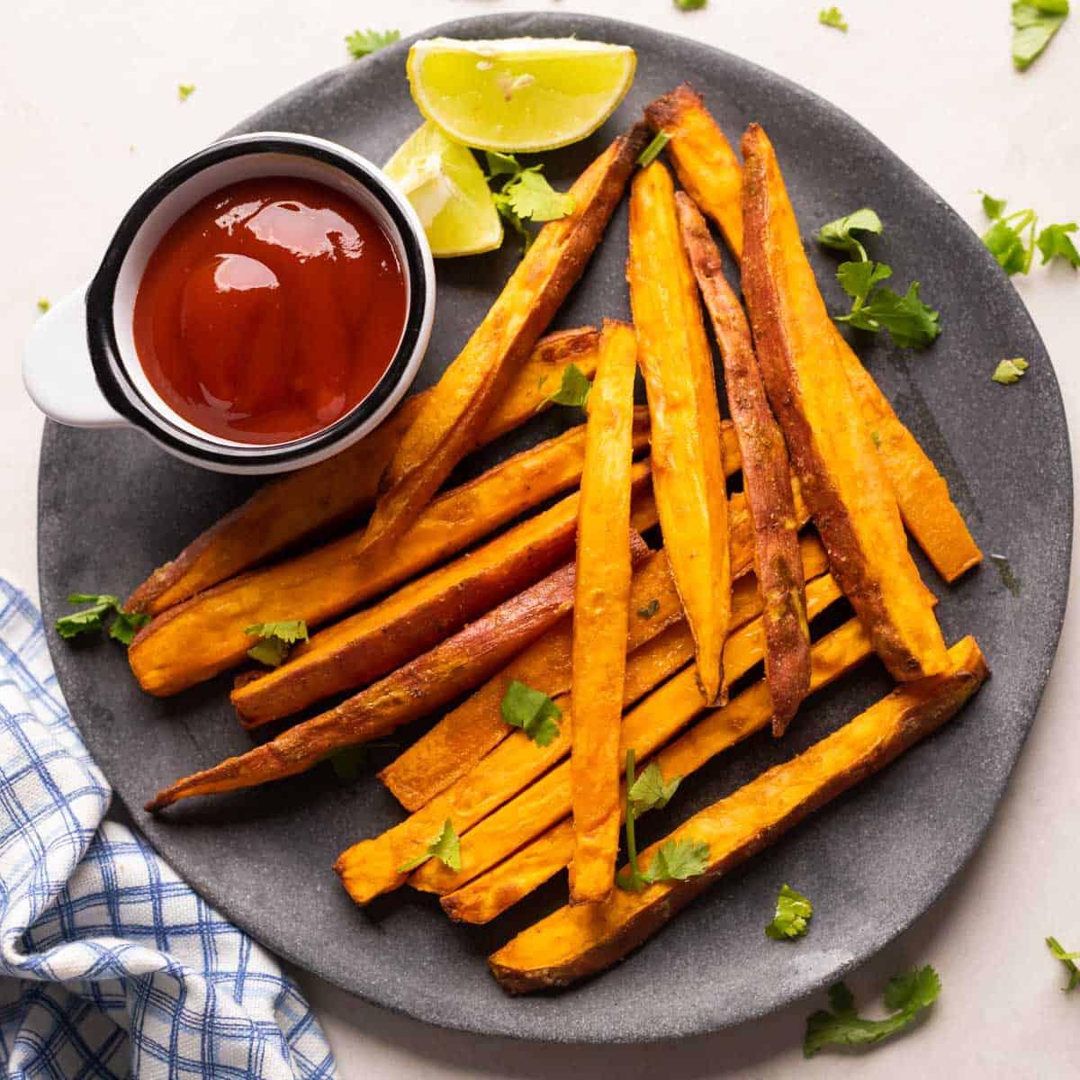 Air Fryer Sweet Potato Fries that are super crispy!