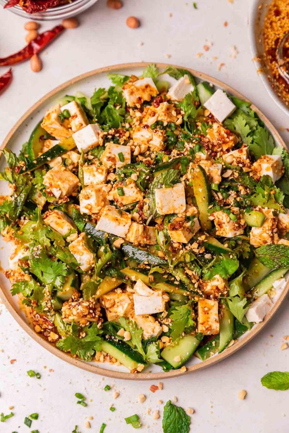 Asian Cucumber Salad with Tofu