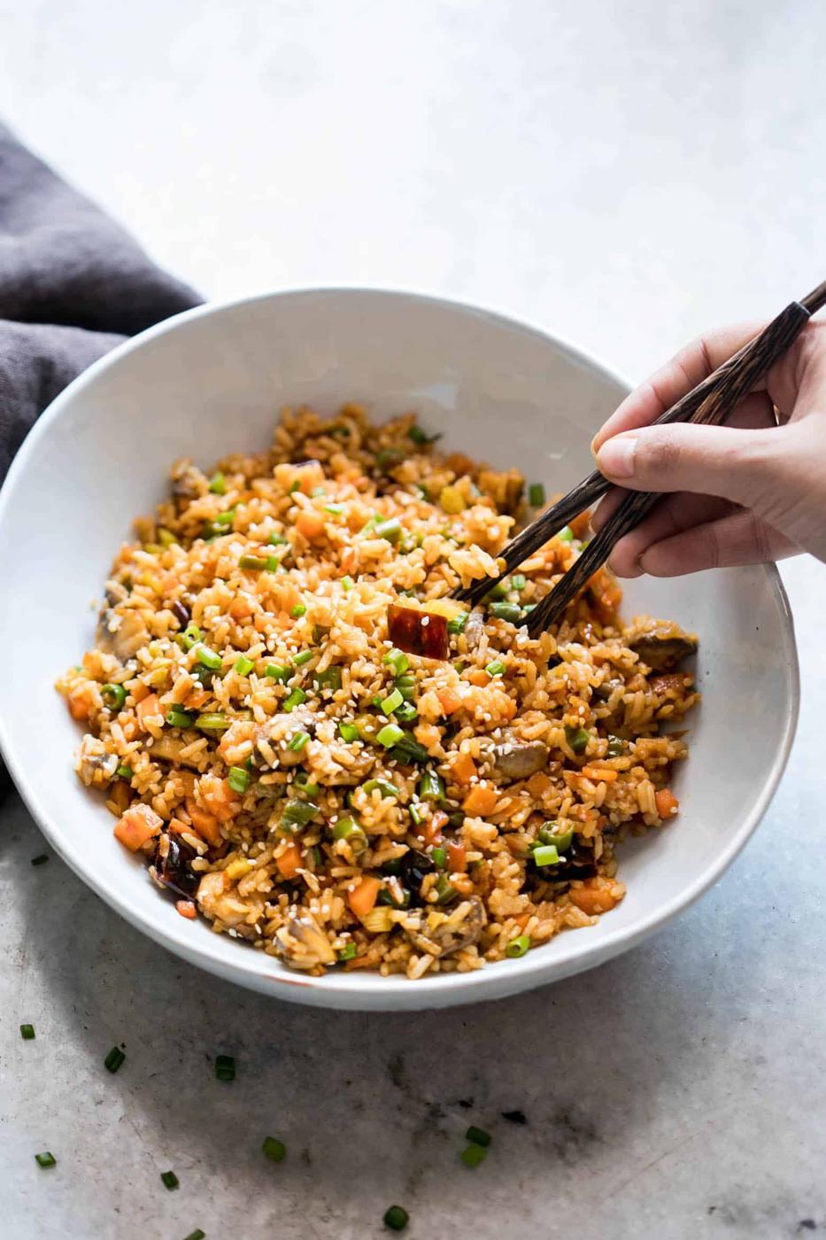 Schezwan Fried Rice from Leftover Rice
