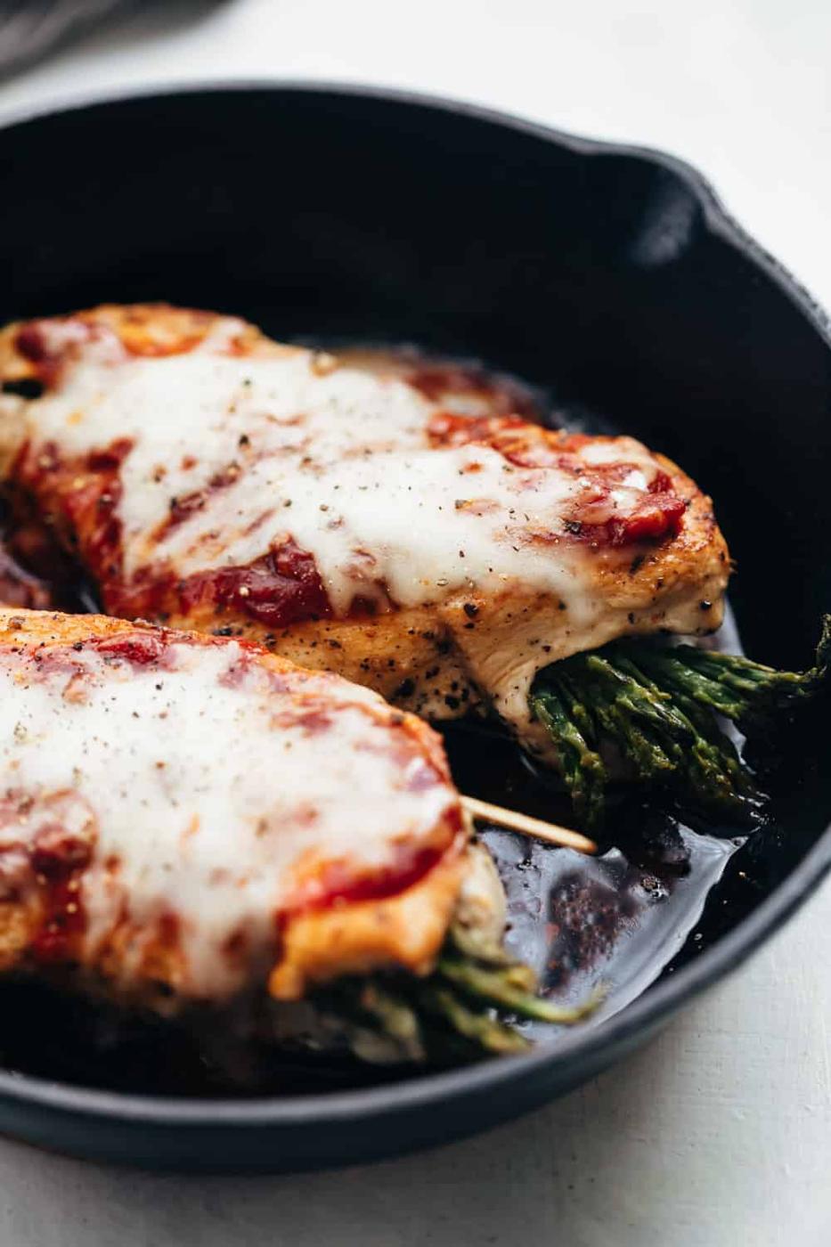 Asparagus Stuffed Chicken Parmesan (Keto, Gluten Free, 30 Min)
