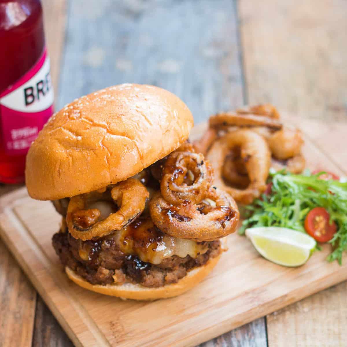 Badass Lamb Meatball Burger with Whiskey Sauce