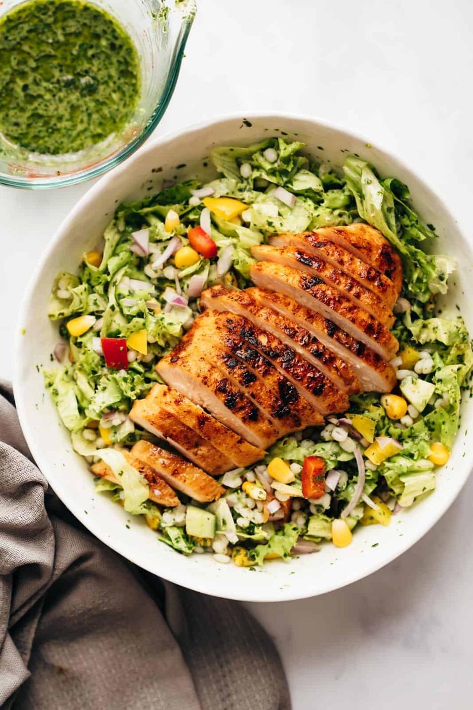 Barley Chicken Salad with Herb Vinaigrette