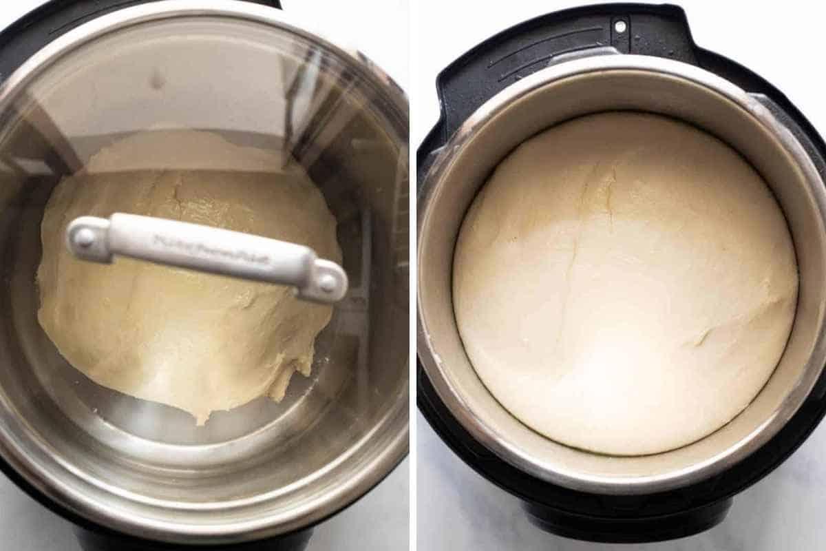 step by step images collage of baking bread