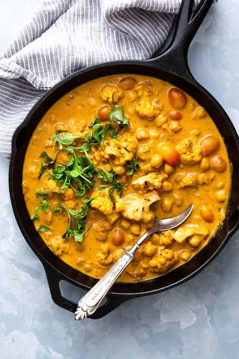 Cauliflower Chickpea Coconut Curry
