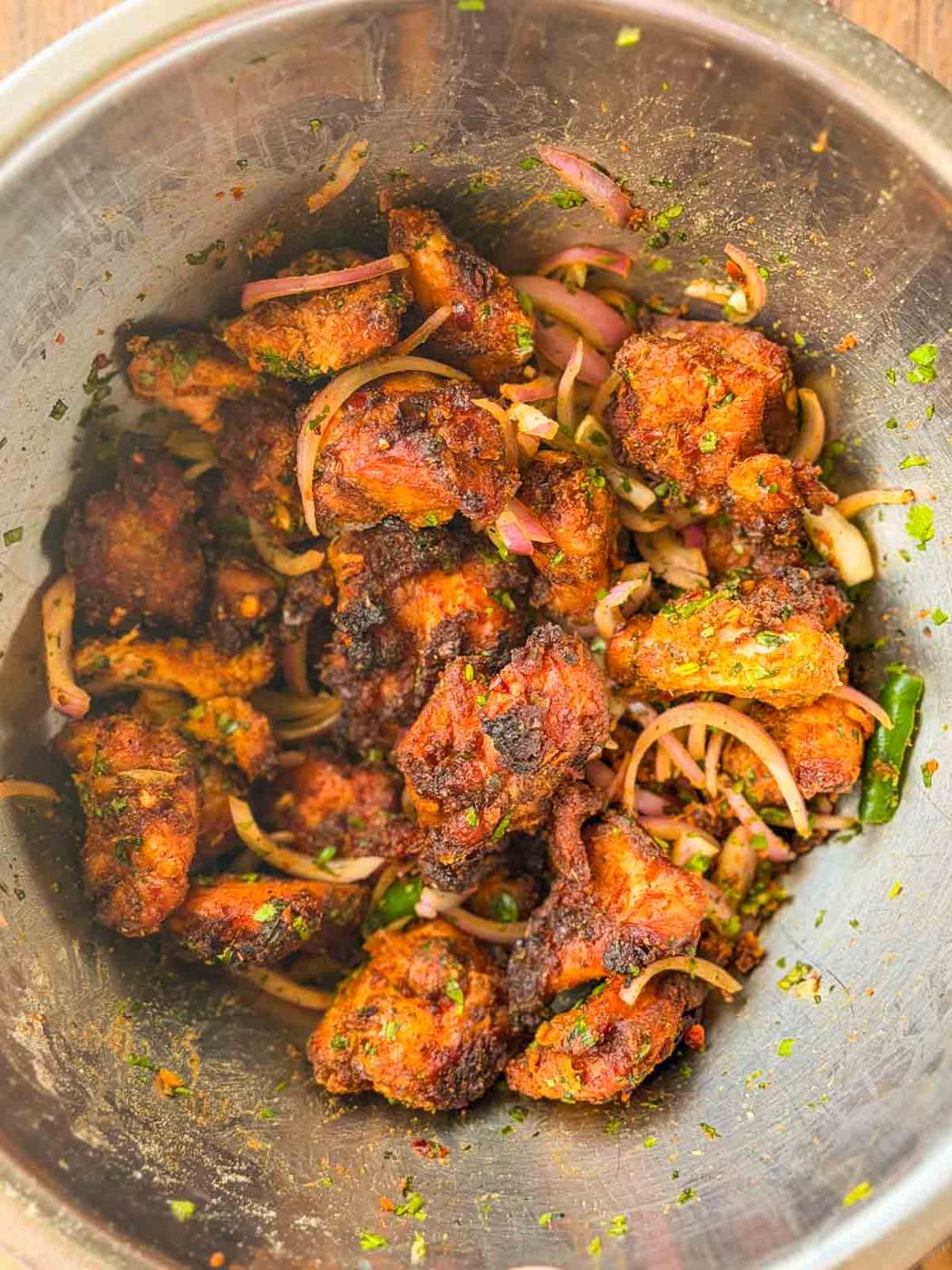 chatpata chicken bites ready to be served