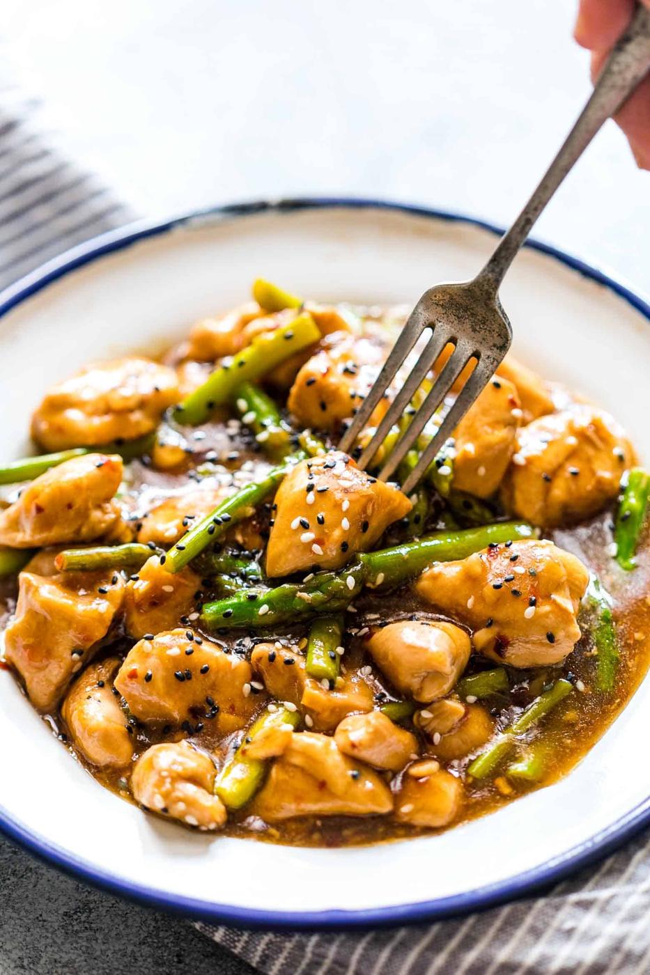 Lemon Ginger Chicken Asparagus Stir Fry