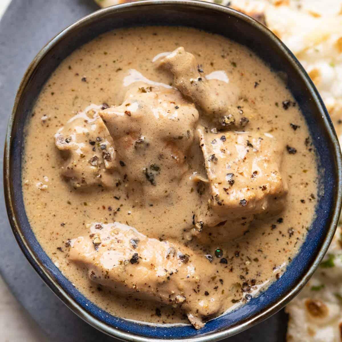 Creamy Chicken Kali Mirch (Black Pepper Chicken Gravy)