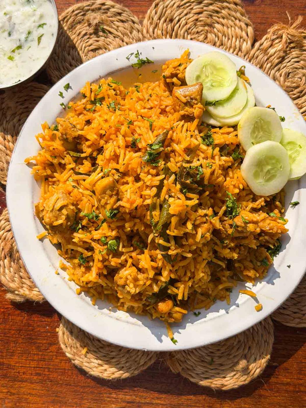 Quick Chicken Pulao with Leftover Rice