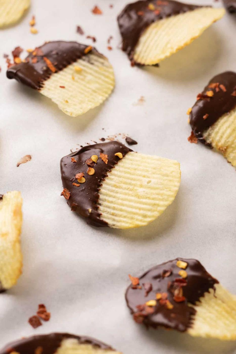 A picture of Chili Chocolate covered Potato Chips.