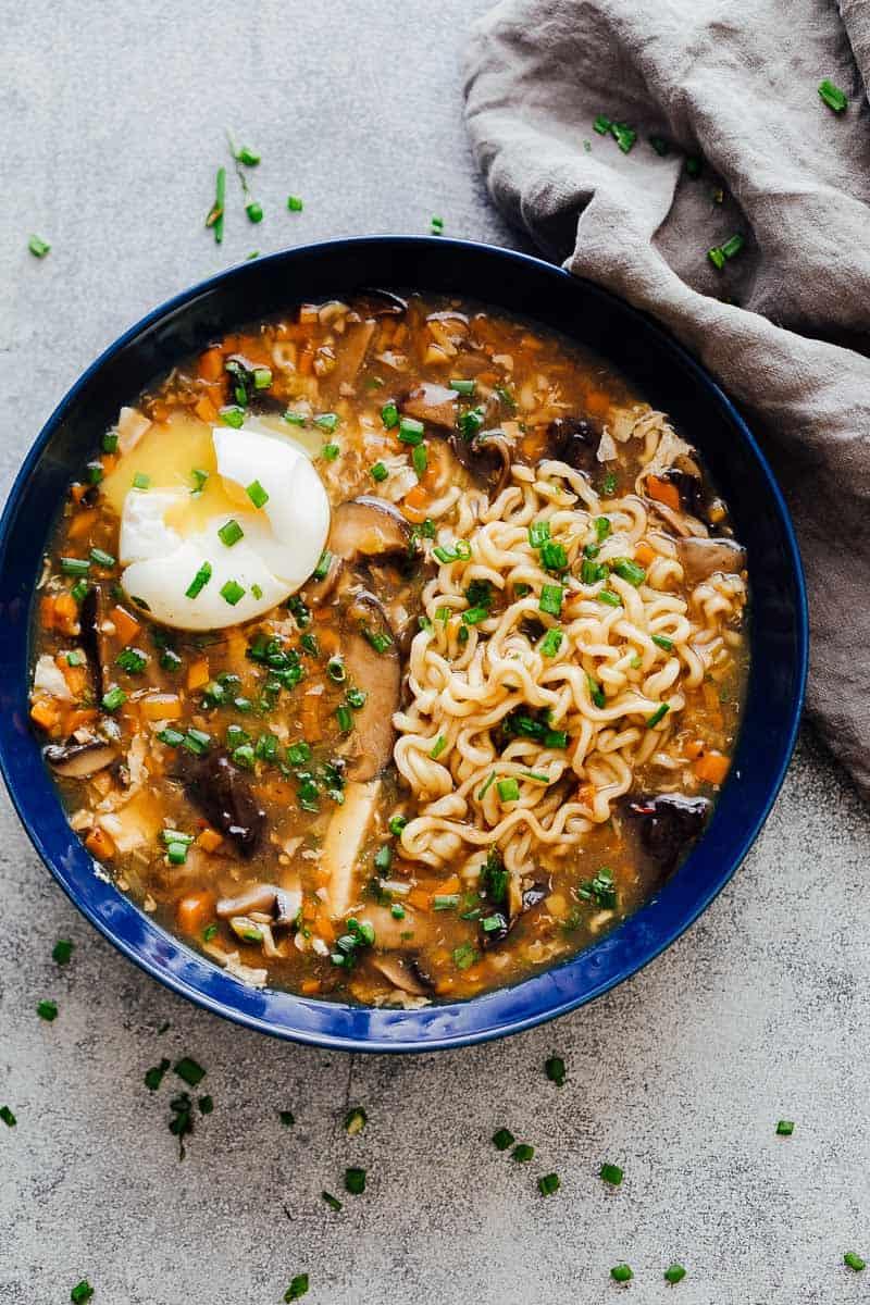 Chinese Hot and Sour Soup with Ramen