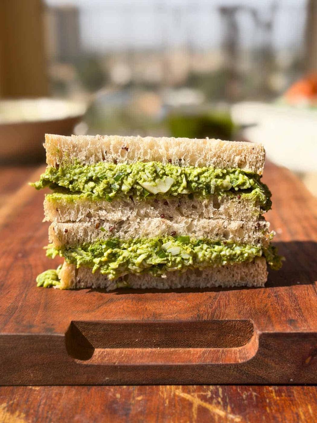 Healthy Chutney Cheese Egg Sandwich