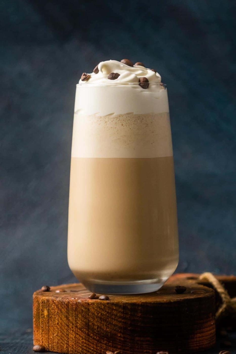 Cafe style classic cold coffee served in a tall glass