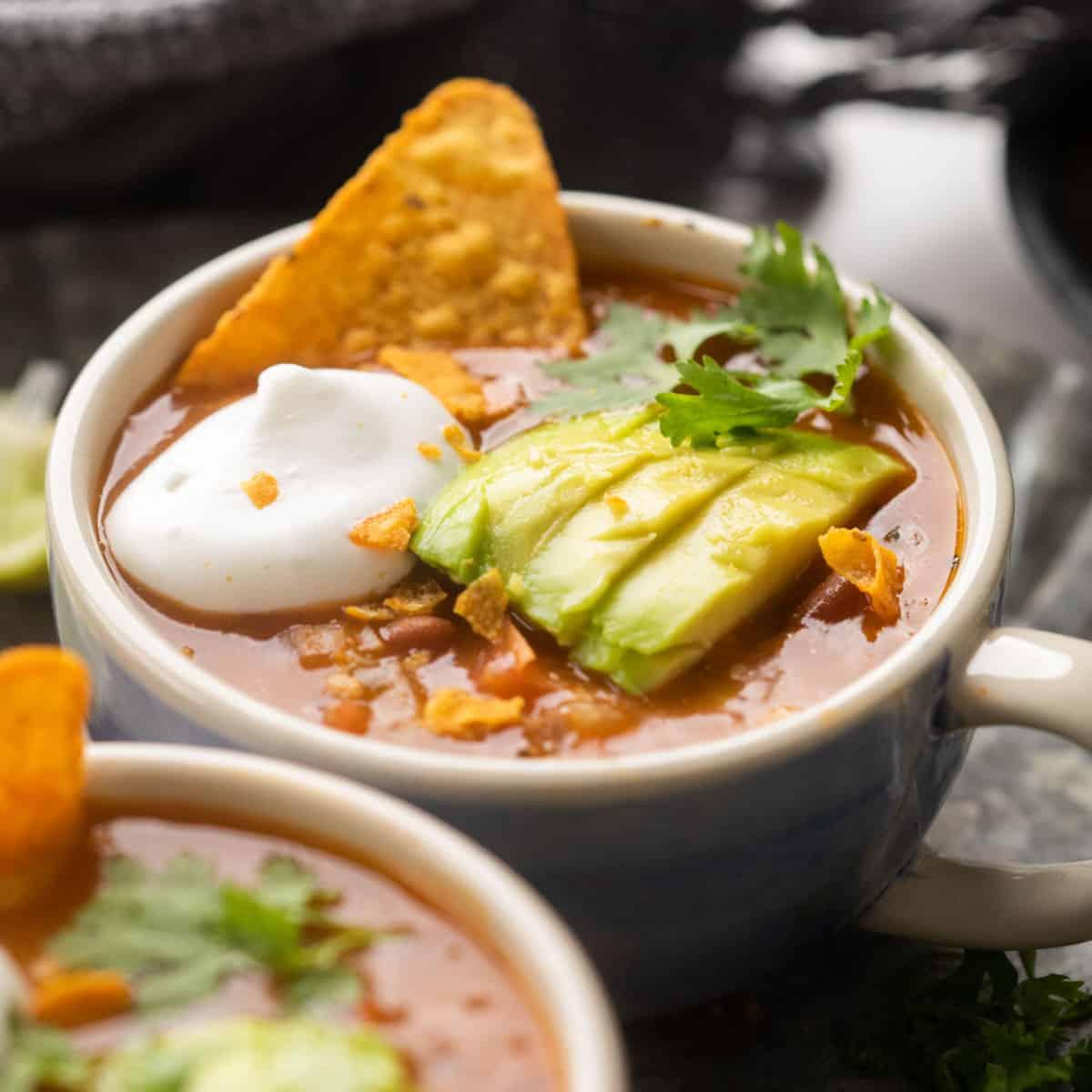 Vegetarian Mexican Soup with Beans