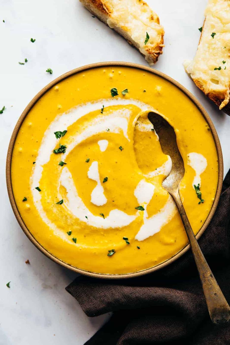 Creamy Roasted Pumpkin Soup with Rosemary