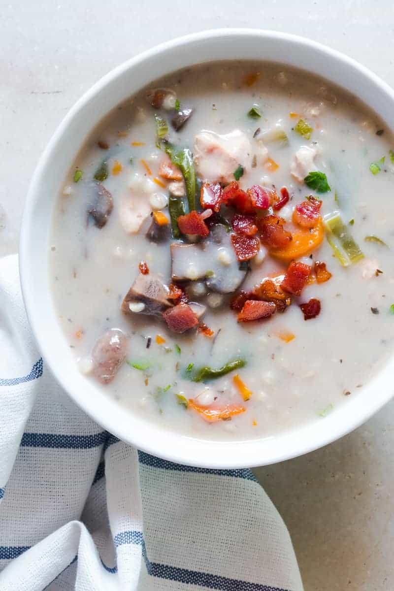 Creamy Slow Cooker Chicken Barley Soup