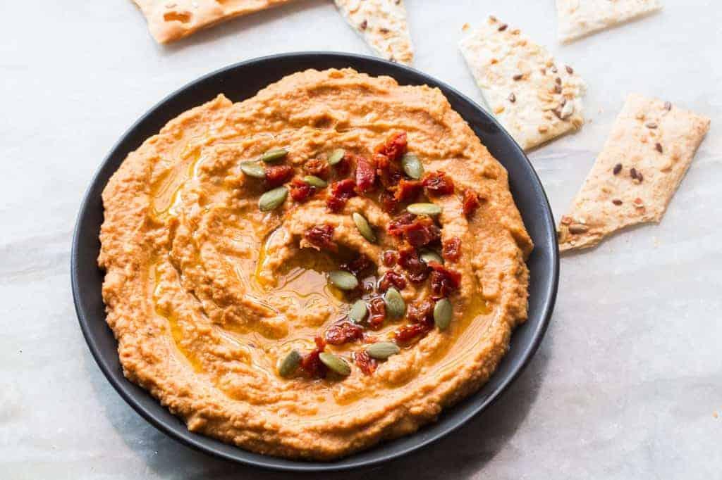 Creamy Sundried Tomato Hummus (No Tahini Required)