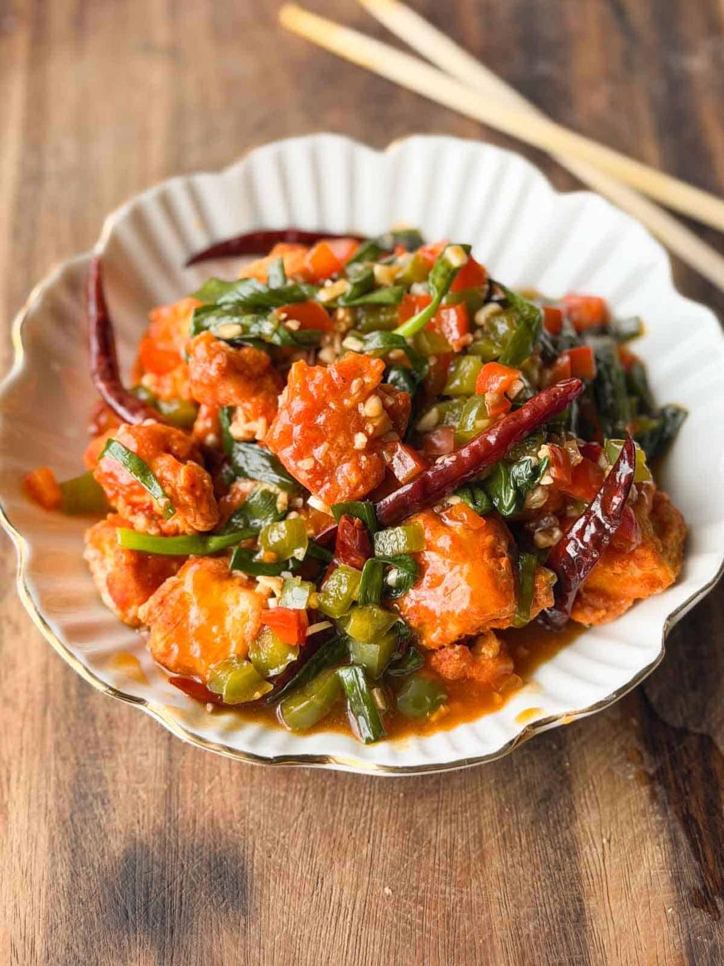 Crispy Chili Tofu in air fryer