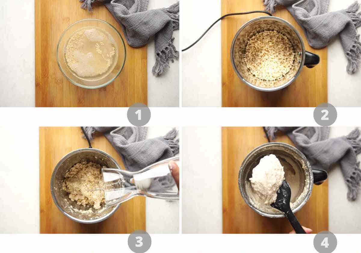 Step by step picture collage showing how to make Dahi Vada