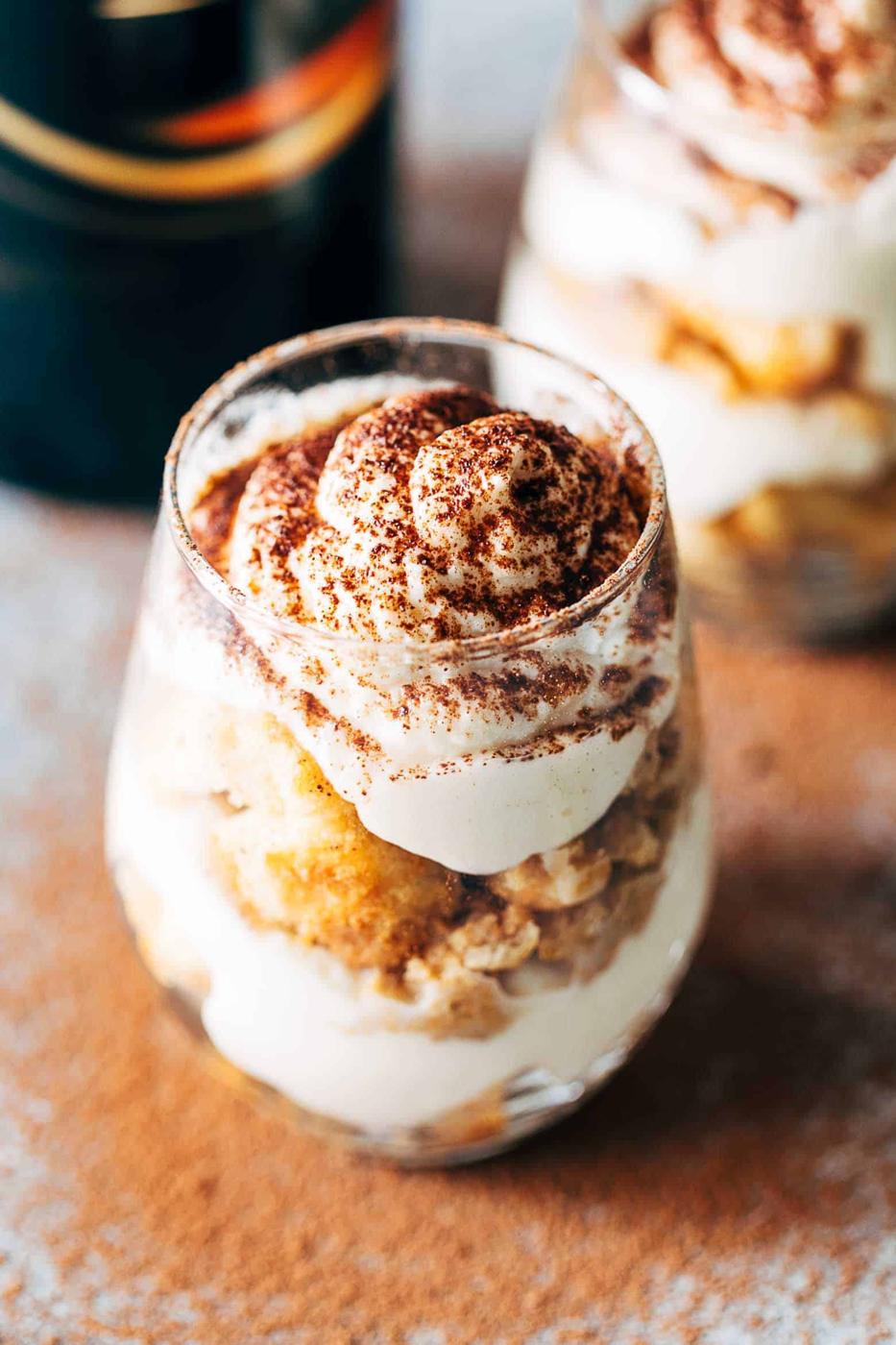 Easy Baileys Tiramisu Trifle Cups (without egg)
