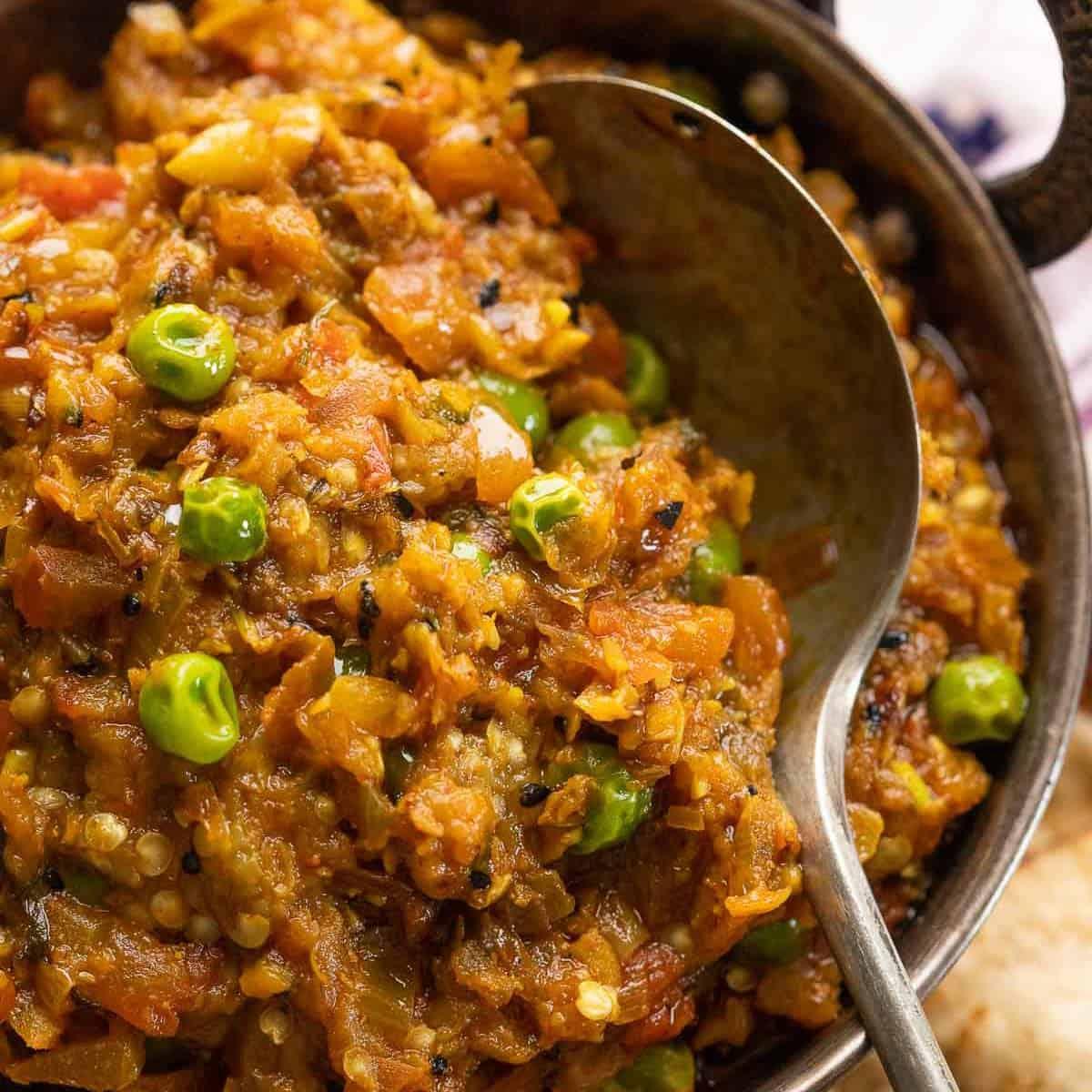 Easy Baingan Bharta (Smoky eggplant stir-fry)