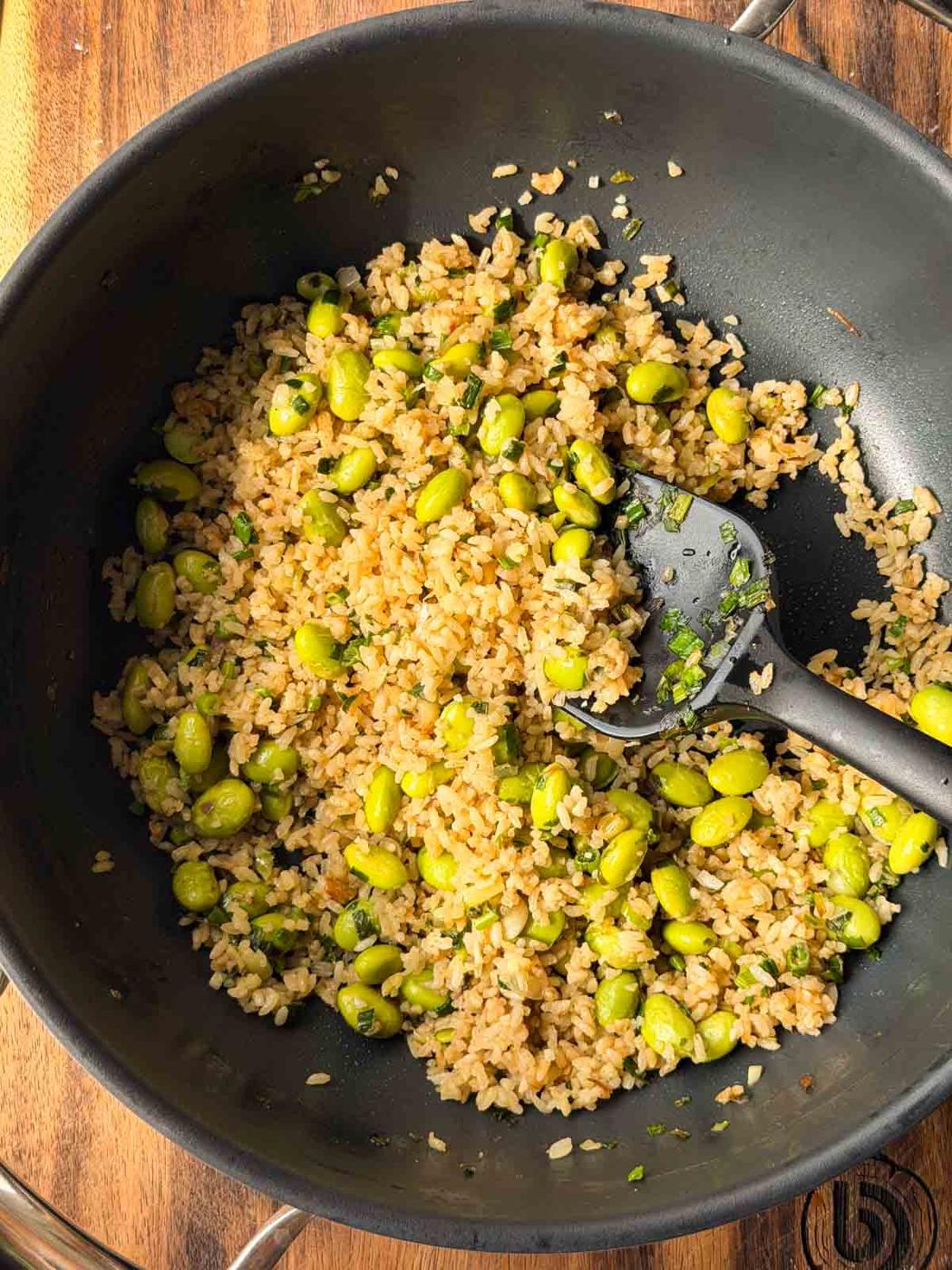 High-Protein Edamame Garlic Rice