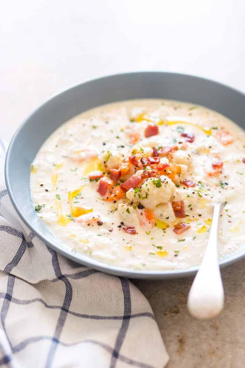 Creamy Cauliflower Chowder (30 minute and Gluten Free)