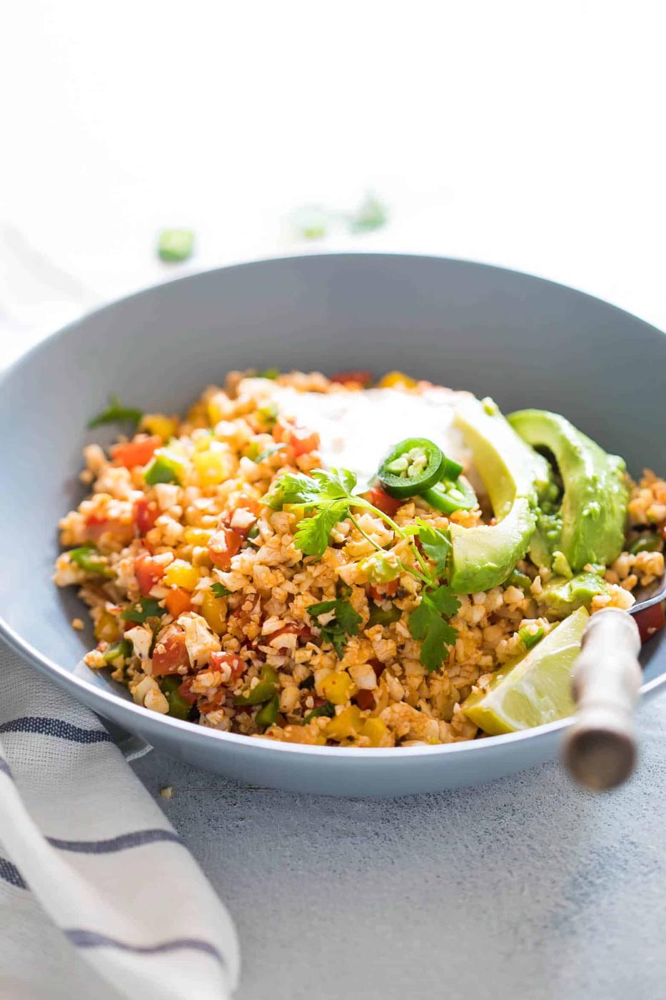 Low Carb Mexican Cauliflower Rice (Paleo, Vegan, Keto)