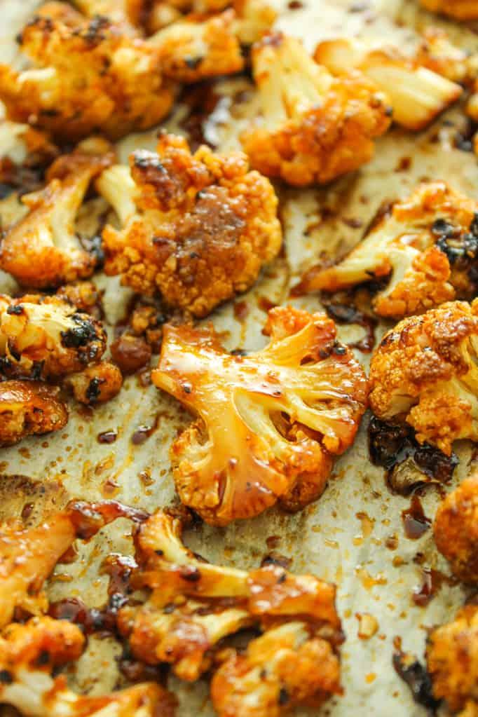 Sweet Spicy baked cauliflower - healthy cauliflower recipes