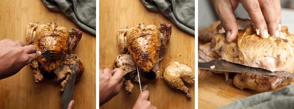 steps to carve the chicken