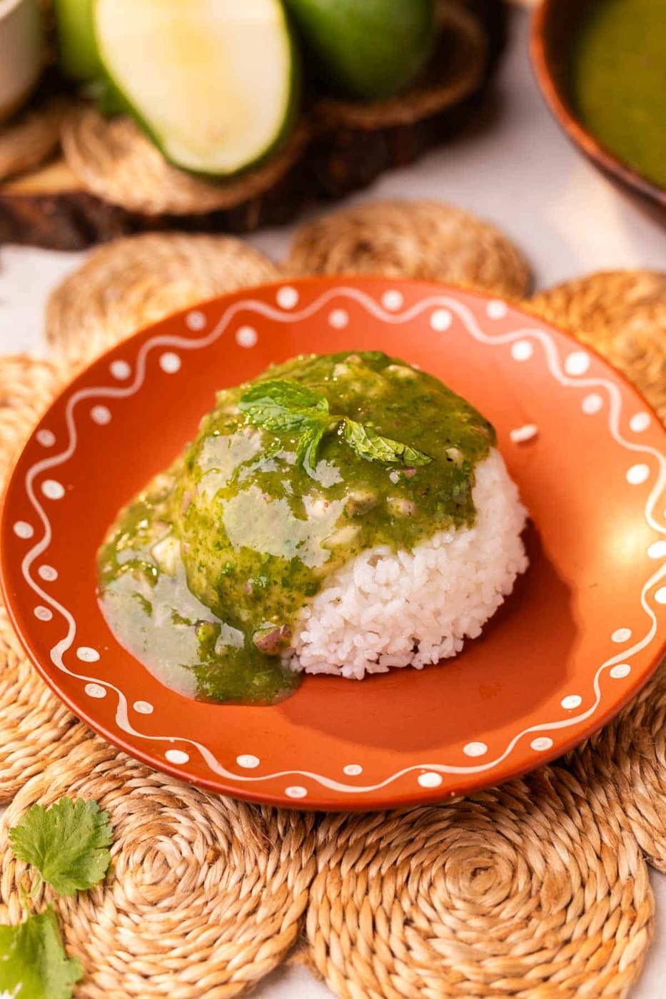 an image of Himachali mahni poured over steamed rice