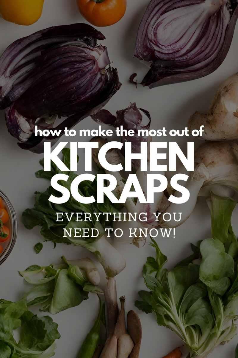 Picture showing kitchen scraps with text overlay