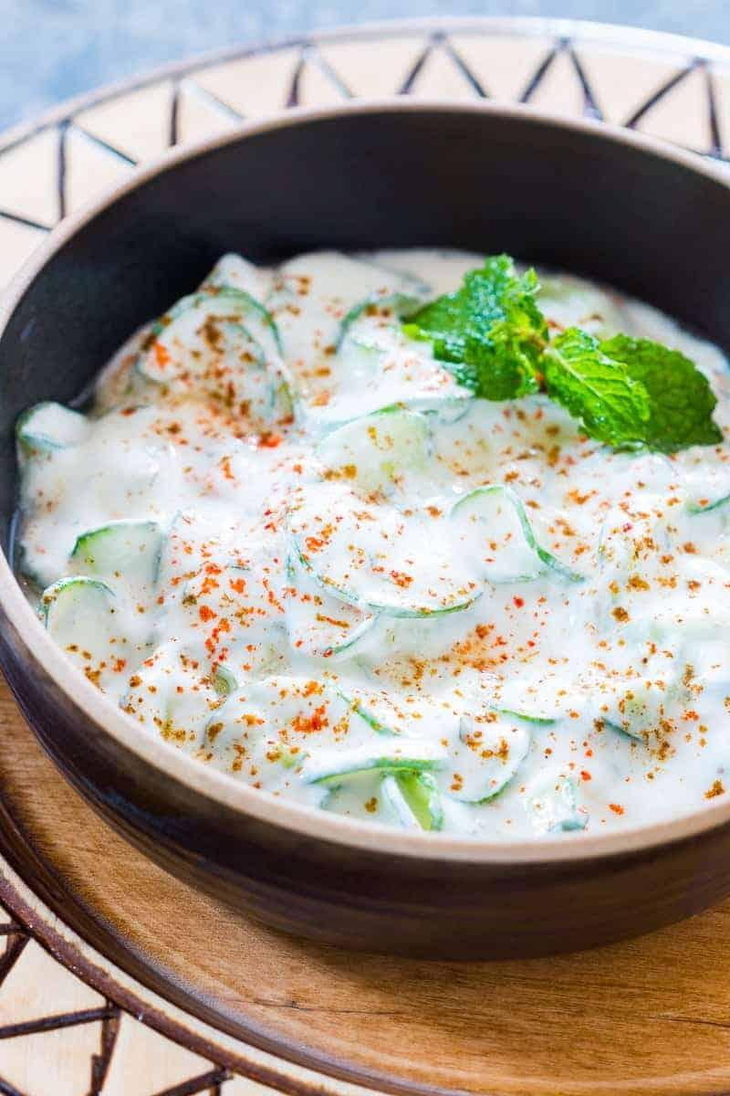 Indian Spiralized Cucumber Mint Raita