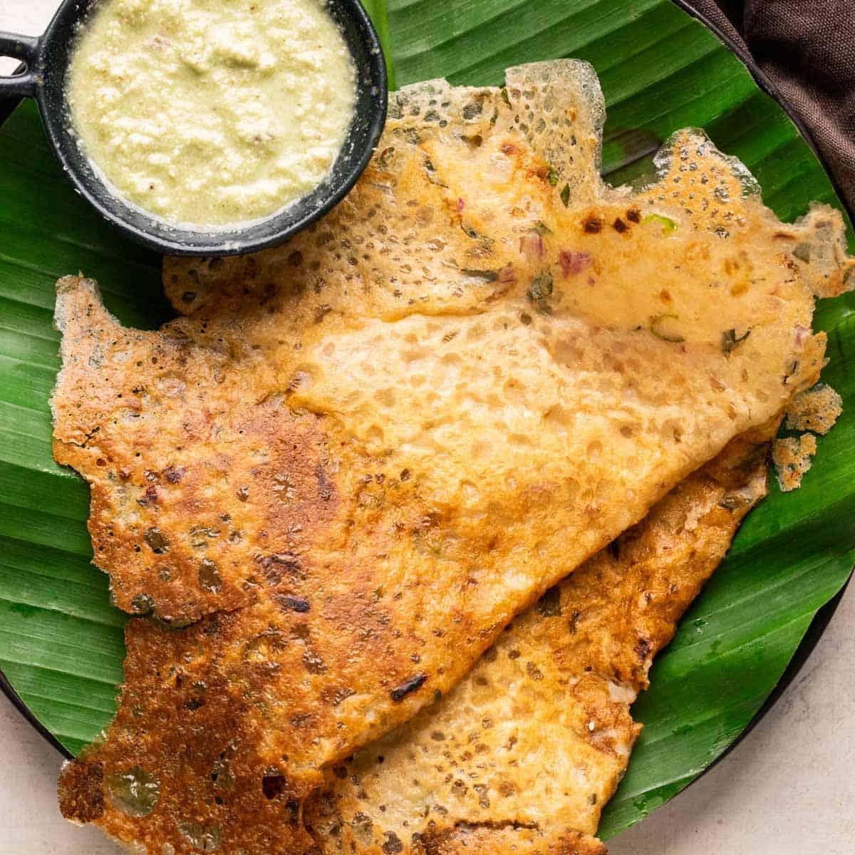 Instant Oats Dosa (Crispy Oats Crepes)