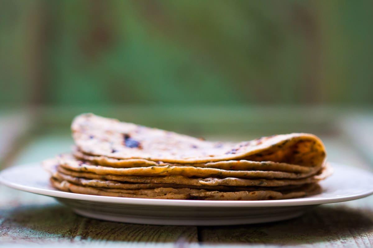 Warm Kasuri Methi parathas that make for a healthy and a homely meal.
