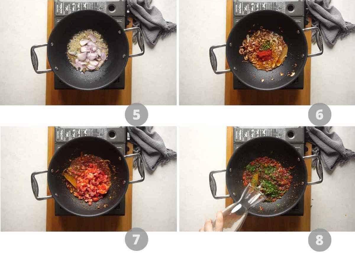 Step-by-step picture collage showing how to make Langar wali Dal