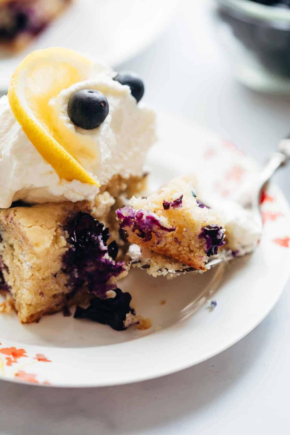 Lemon Blueberry Cake Bars – Soft and Moist