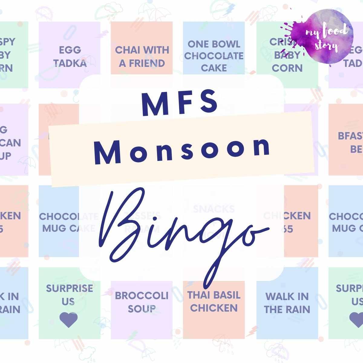 MFS Monsoon Recipe Bingo
