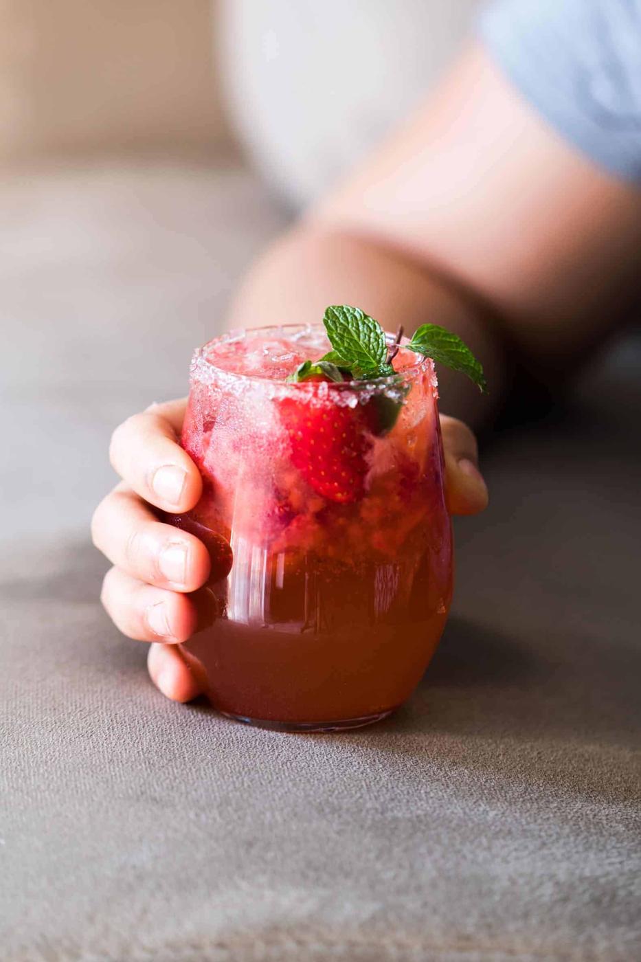 Mint Strawberry Moscow Mule Cocktail