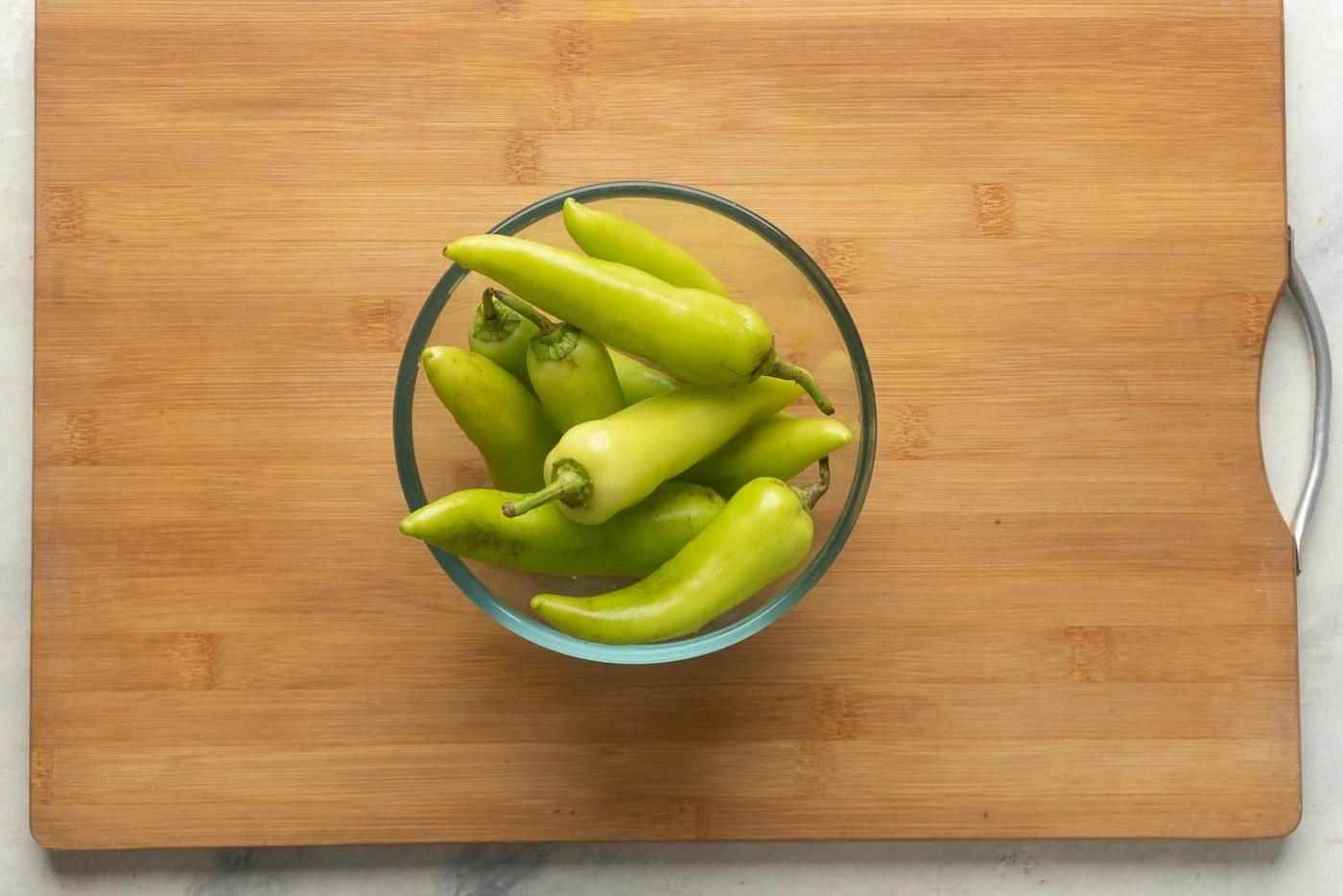 Large green chillies required for Mirchi Bajji in a bowl