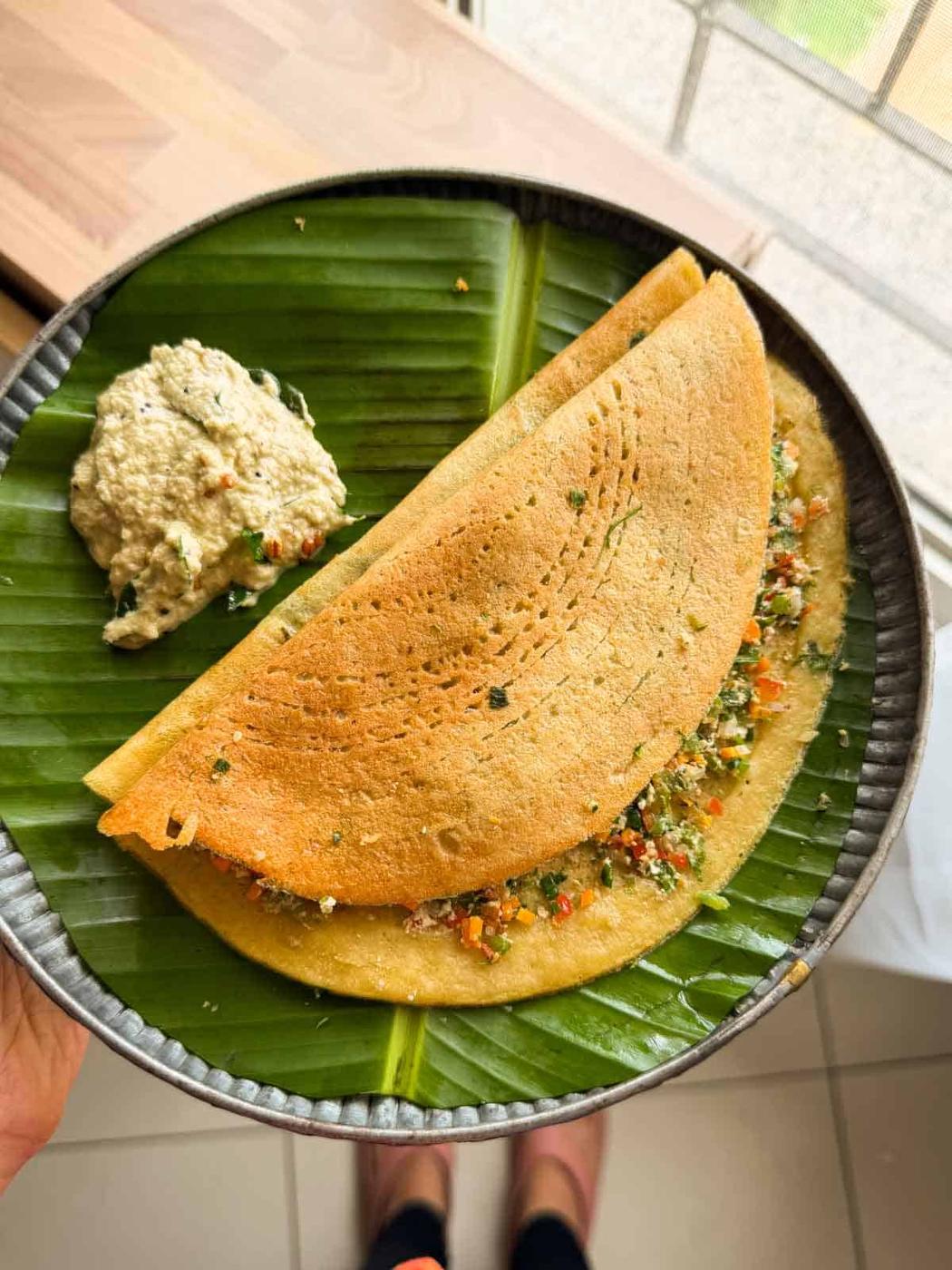 Stuffed Moong Dal Chilla (with high protein stuffing)