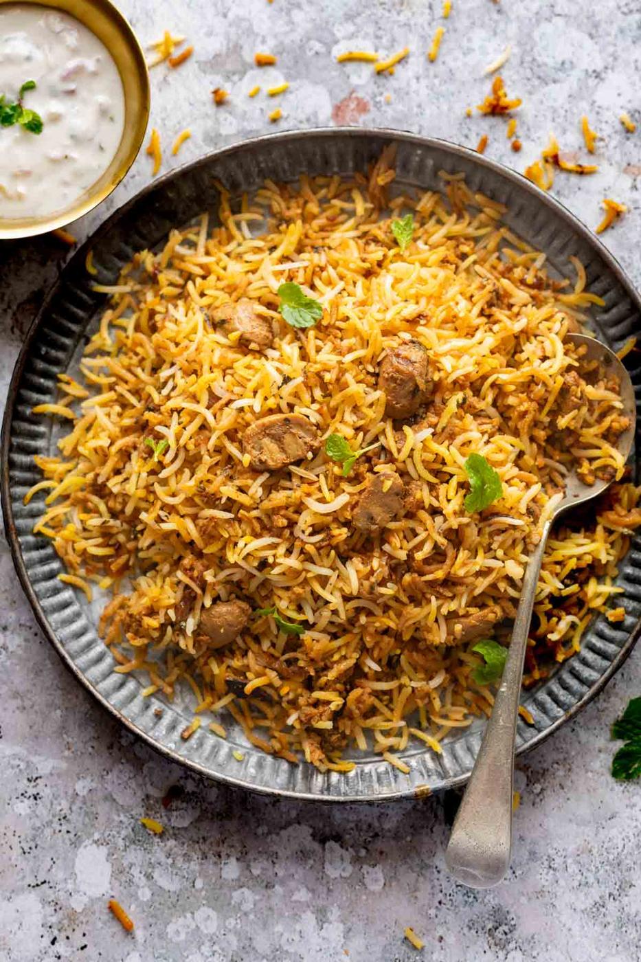 The Easiest Mushroom Biryani