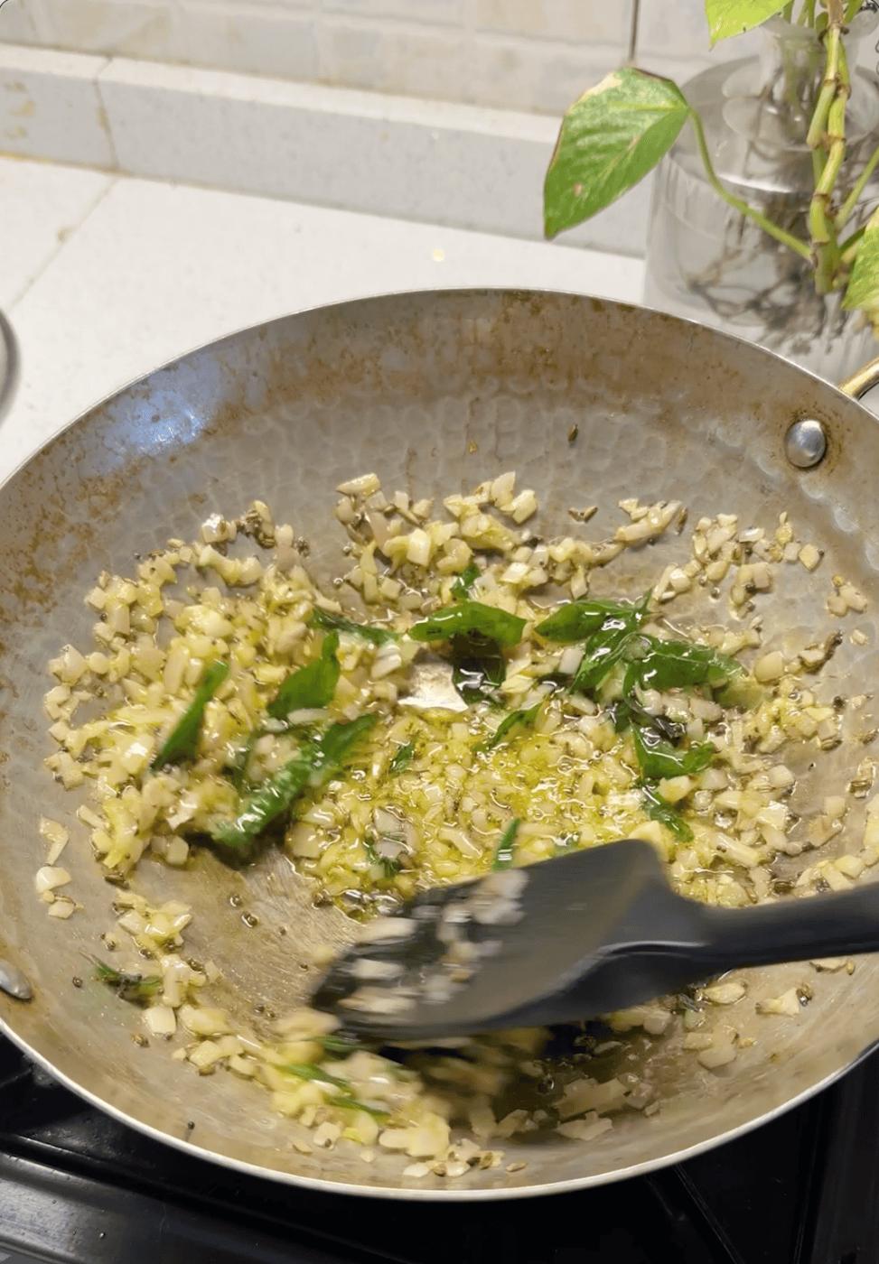 step 1 of making mushroom masala