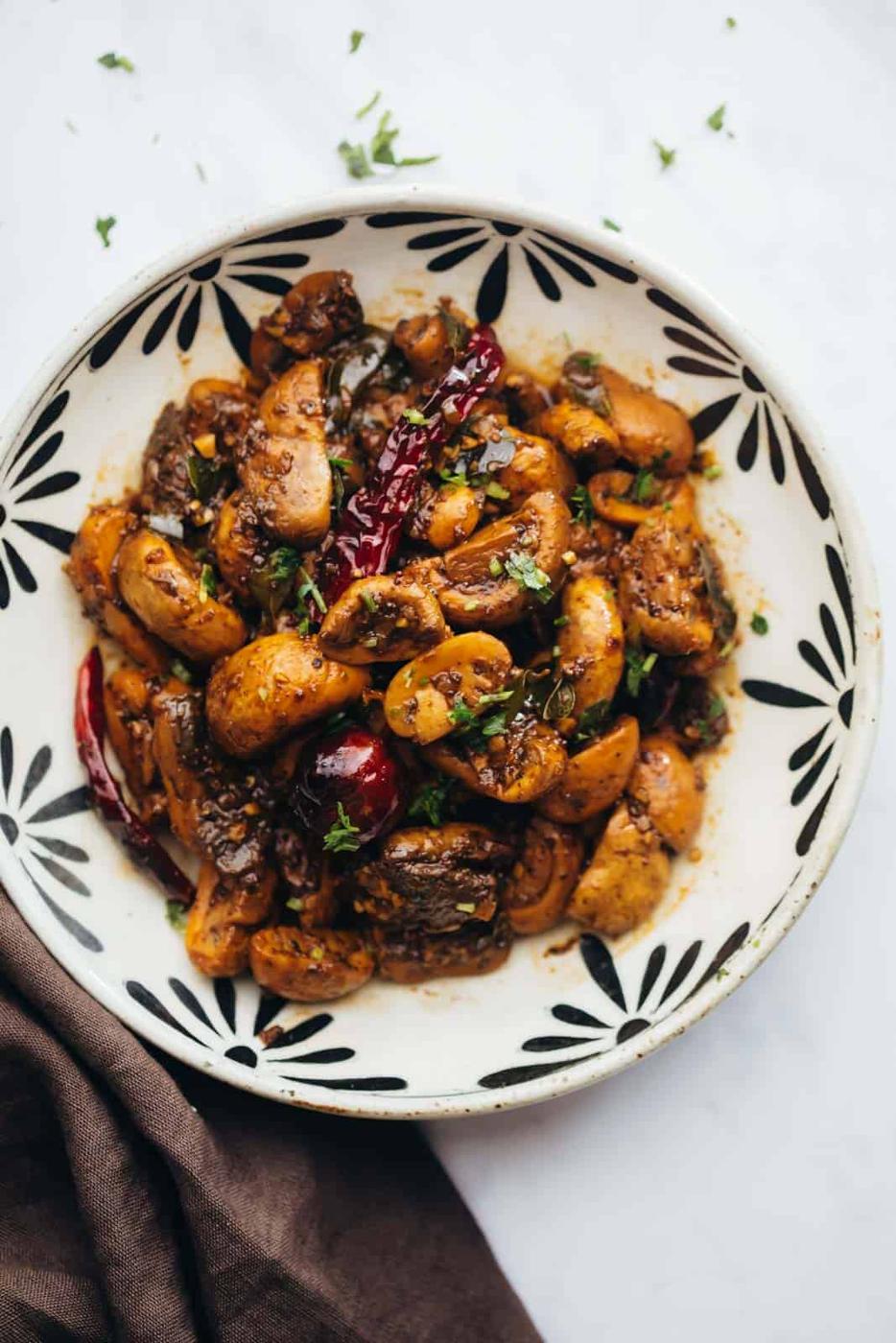 Mushroom Pepper Fry (South Indian style)