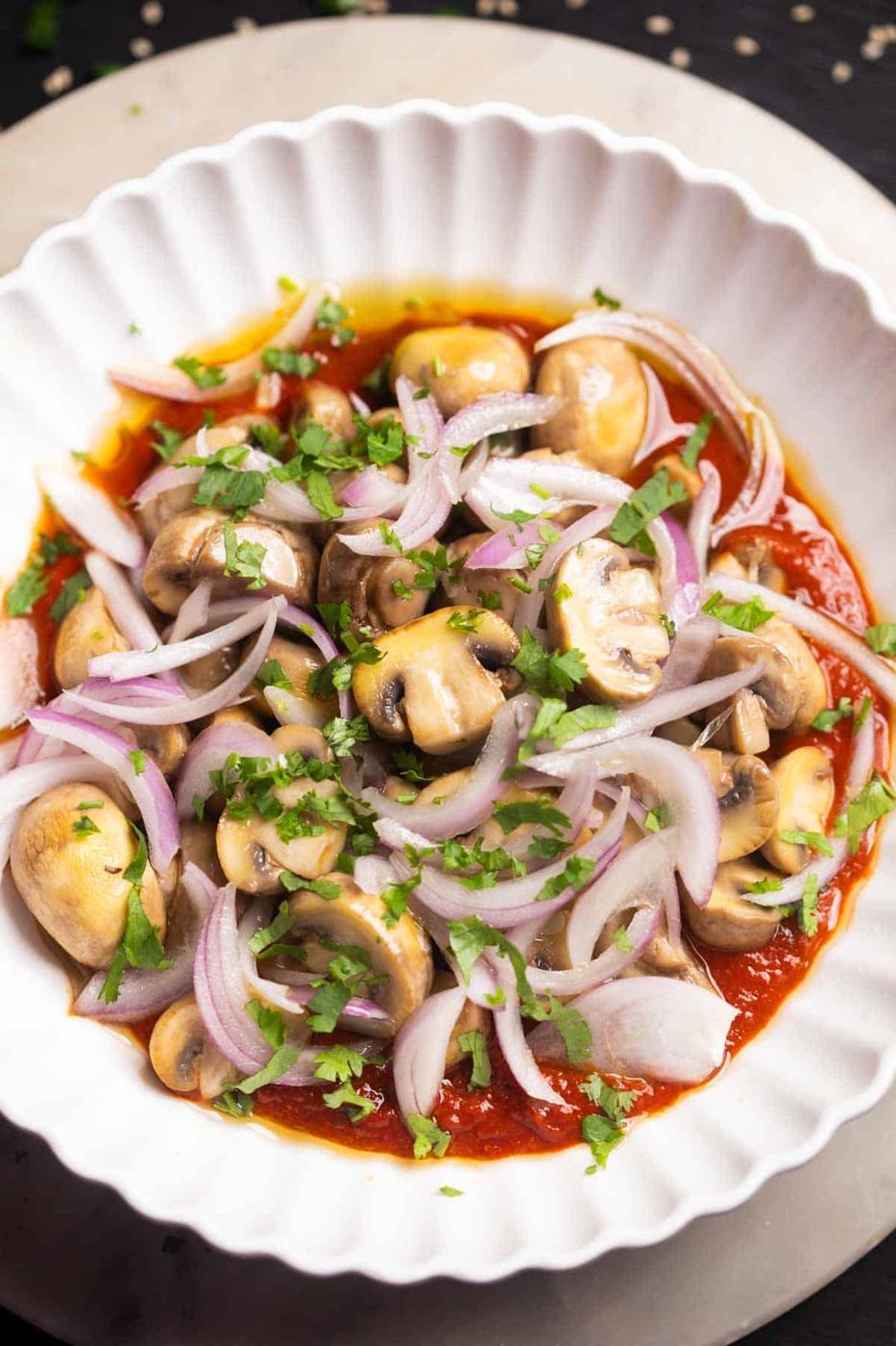 Nepali Mushroom Salad | Mushroom Sadeko