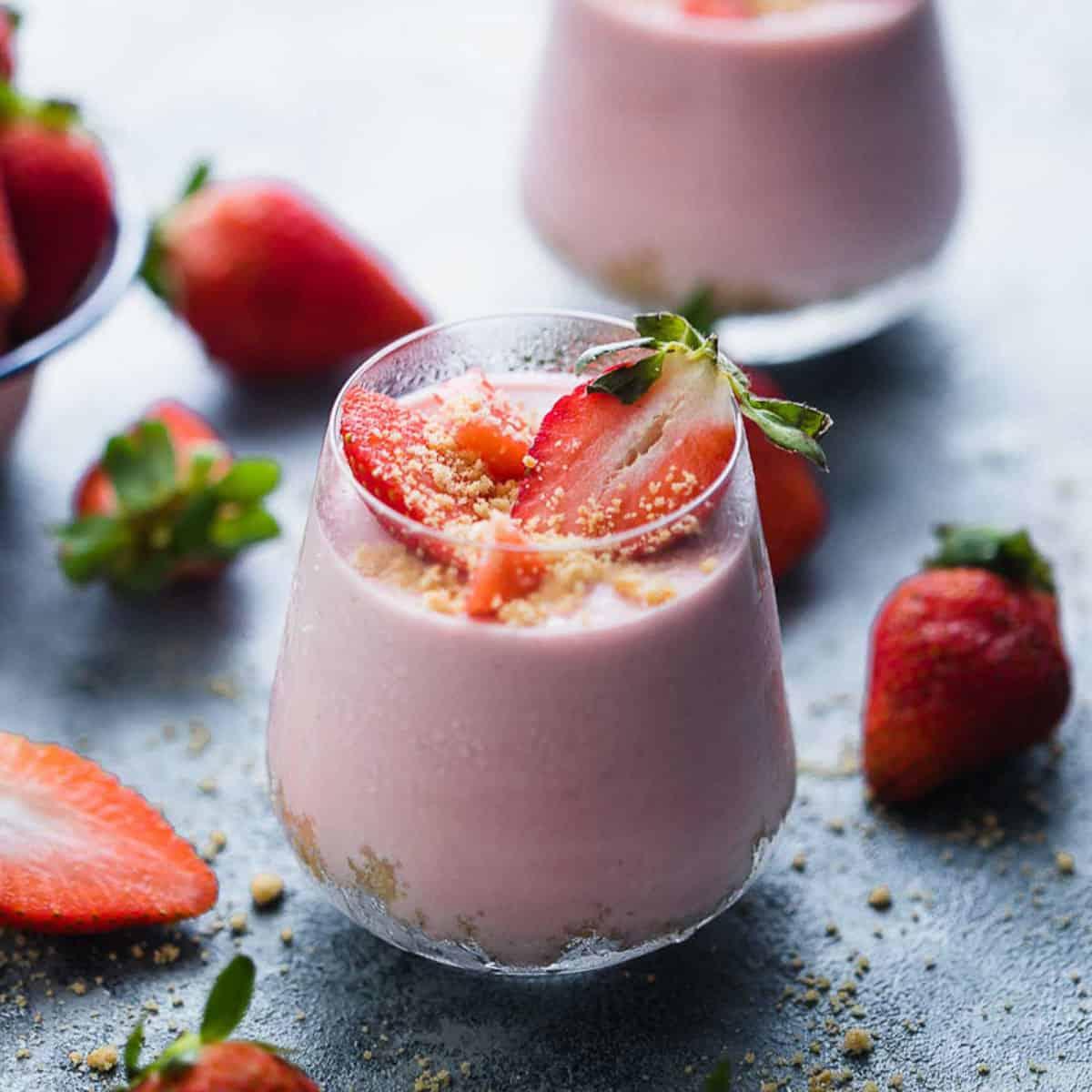 No Bake Strawberry Cheesecake Jars