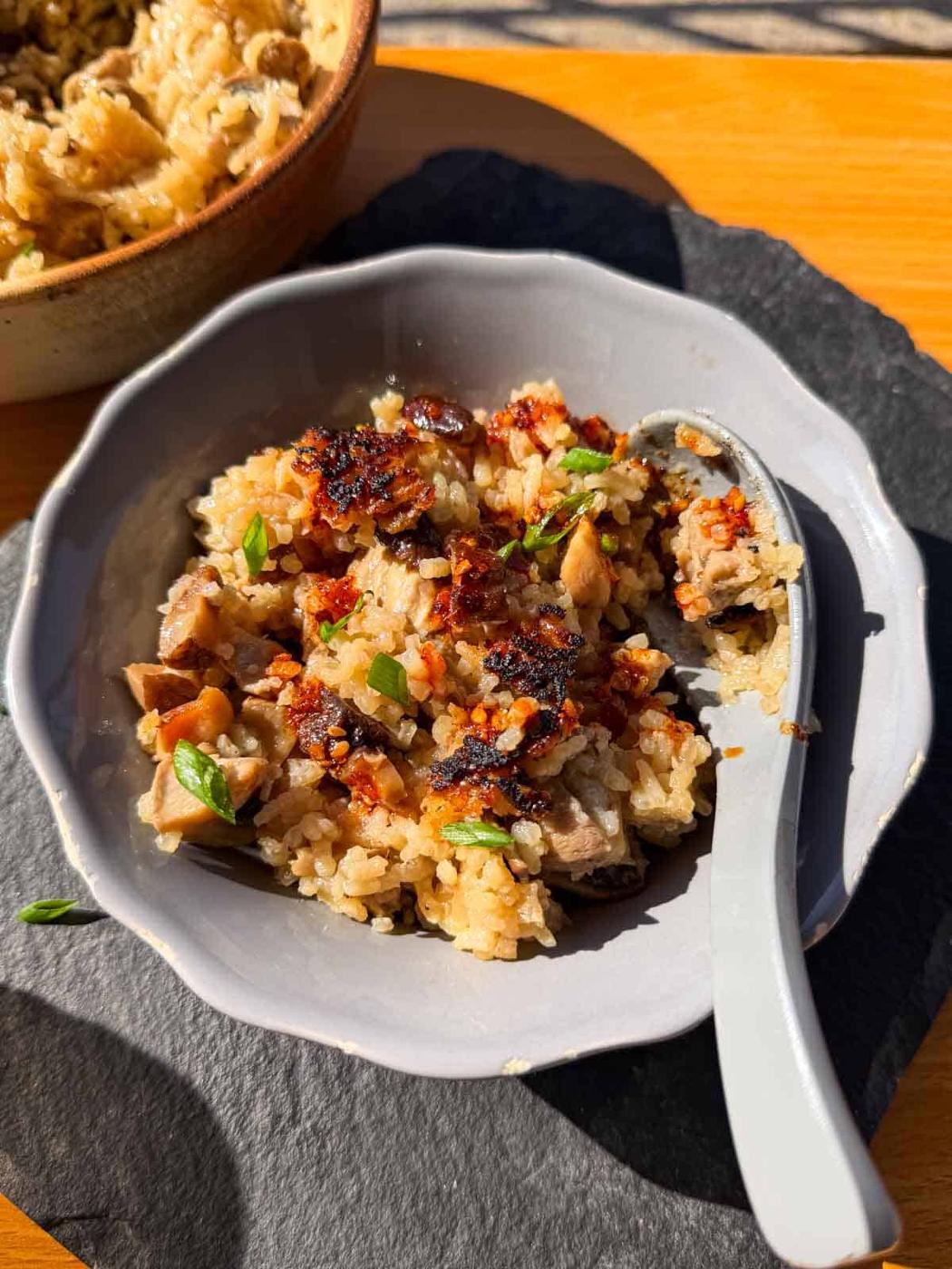 Claypot Chicken Rice with Mushroom (Asian Style)