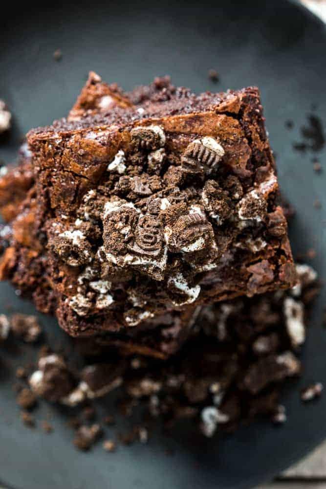 These brownies are everything you want in life - stuffed with oreos, super fudgy, double chocolate and Fool Proof every time! They remind me of cookies and cream brownies, but even better. And you won't believe how easy they are to make!