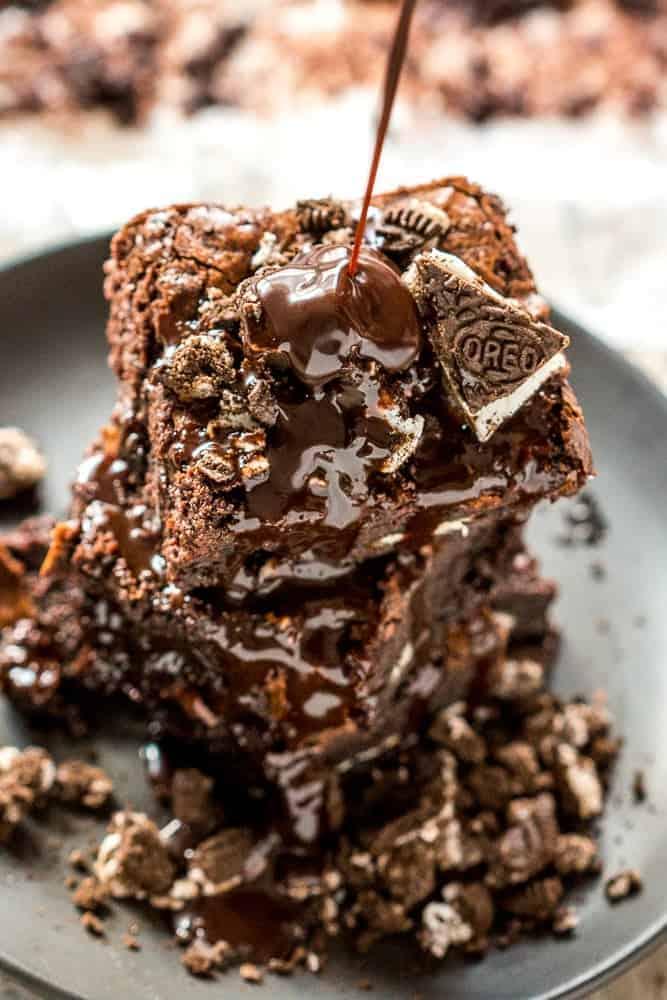 These brownies are everything you want in life - stuffed with oreos, super fudgy, double chocolate and Fool Proof every time! They remind me of cookies and cream brownies, but even better. And you won't believe how easy they are to make!