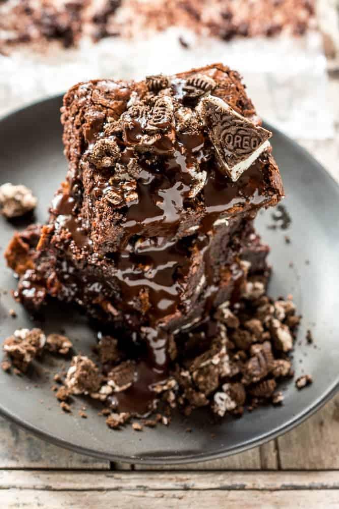 These brownies are everything you want in life - stuffed with oreos, super fudgy, double chocolate and Fool Proof every time! They remind me of cookies and cream brownies, but even better. And you won't believe how easy they are to make!